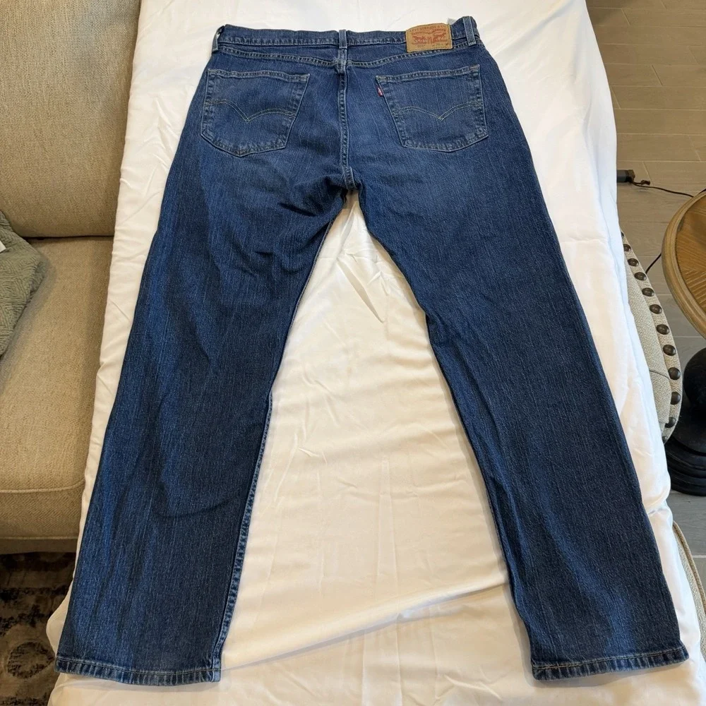 Levi's Men's Blue Denim Jeans Regular Fit Straight Leg 36x30 cotton 5-Pocket